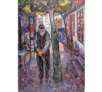 WDHBI HEKA Edvard Munch Poster mural « The old man in Warnemunde » Edvard Munch Impression moderne pour décoration d'intérieur 60 x 90 cm x 1 sans cadre