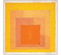 WDHBI HEKA Illustration Murale Josef Albers Hommage à la lumière carrée Intérieurs Affiches Peinture rétro sur Toile pour décoration de Salon Photos 50x50cmx1 sans Cadre