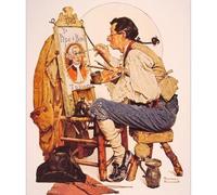 WDHBI HEKA Ils se sont souvenus de Moi Art Mural célèbre Norman Rockwell Affiches Peinture sur Toile rétro Norman Rockwell Impressions pour la décoration intérieure Photos 15X15cmx1 sans Cadre (1)