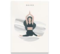 WDHBI HEKA Mouvement de yoga Art mural moderne Poster Yoga 《Balance》 Impressions de mouvements de yoga Exposition Peinture sur toile Décoration d'intérieur Image 40 x 60 cm x 1 sans cadre