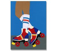 WDHBI HEKA Patin à roulettes Fille Affiche Patinage à roulettes Art Mural Toile Moderne Peinture Patinage à roulettes créatives décoration intérieure Image 35x50cmx1 sans Cadre