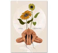 WDHBI HEKA Pilates Yoga Affiche Yoga Impressions Style Moderne Peinture sur Toile Fille Yoga Mouvement Et Tournesol Art Mural Décoration De La Maison Photo 40x60cm sans Cadre