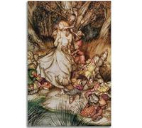 WDHBI HEKA Poster Arthur Ra ckham The Goblin Market - Art mural moderne sur toile - Impression Arthur Ra ckham pour décoration de salon - 50 x 70 cm - 1 sans cadre