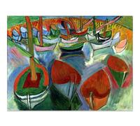 WDHBI HEKA Poster Raoul Dufy célèbre Raoul Dufy Prints « Les bateaux à Martigues » Art mural et peinture sur toile pour la maison ou le bureau 50 x 30 cm x 1 sans cadre