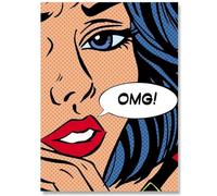 WDHBI HEKA Roy Lichtenstein Wall Art Fille aux Cheveux Bleus Affiche Moderne Peinture sur Toile Roy Lichtenstein Impression pour Salon Décoration Intérieure Photo 60x90cmx1 sans Cadre