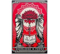 WDHBI HEKA Shepard Fairey Wall Art 《La Connaissance c’est Le Pouvoir》 Affiche Peinture sur Toile Moderne Shepard Fairey Impression pour Salon Décoration d’intérieur Photo 60x90cm sans Cadre