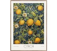 WDHBI HEKA William Morris Art Mural William Morris Peinture sur Toile William Morris Impressions Style Moderne Citron Affiches pour La Maison Décor Photo 55x75cmx1 Non encadré