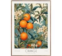 WDHBI HEKA William Morris Art Mural William Morris Peinture sur Toile William Morris Imprime des Affiches Orange de Style Moderne pour la décoration intérieure Photo 50x70cmx1 Non encadré