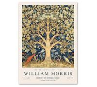 WDHBI HEKA William Morris - Impression sur toile moderne avec grand arbre - Affiches de William Morris pour la décoration de la maison (50 x 70 cm) - Sans cadre