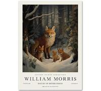 WDHBI HEKA William Morris Wall Art William Morris Peinture sur Toile 《La Famille du Renard》 Imprime des Affiches de Style Moderne pour la décoration intérieure 20x30cmx1 Non encadré