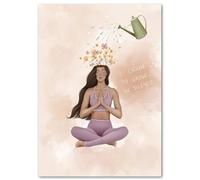 WDHBI HEKA Yoga Mouvements Affiche Yoga Toile Peinture Style Moderne Impressions Fille Yoga Mouvement Méditation Art Mural Décoration Murale Photo 40x60cmx1 sans Cadre