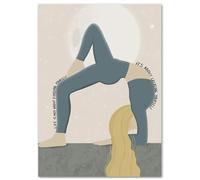 WDHBI HEKA Yoga Mouvements Affiche Yoga Toile Peinture Style Moderne Impressions Fille Yoga Mouvement Bas de la Taille Mur Art Décoration d’intérieur Photo 40x60cmx1 sans Cadre