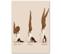 WDHBI HEKA Yoga Mouvements Affiche Yoga Toile Peinture Style Moderne Impressions Fille Yoga Se Tenir à l’Envers Wall Art Décoration Maison Photo 40x60cmx1 sans Cadre