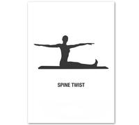 WDHBI HEKA Yoga Mouvements Art Mural Style Moderne Affiche Yoga Impressions Yoga Colonne vertébrale Torsion Toile Peinture Décoration de la Maison Photo 40x60cm sans Cadre