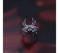 Wdhybwcx Ins Gothic Punk Heart Frog Skull Rings for Women Men Vintage Gothic Spider Rabbit Smile Face Ring Couple Fashion Jewelry Gift-9,Spider