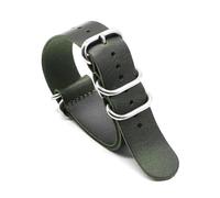 Wdjadp Bracelet en cuir simple de style vintage 18/20/22 mm, adapté aux occasions professionnelles et décontractées, bracelet de rechange,Vert,22 mm