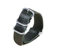 Wdjadp Bracelet en cuir véritable 18/20/22 mm, bracelet de rechange, convient aux occasions formelles et décontractées, qu'elles soient professionnelles ou informelles.,Vert,20 mm