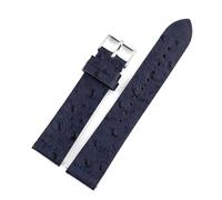 Wdjadp Bracelet en cuir véritable de 16/18/20/22/24 mm, simple et polyvalent, convenant aussi bien à un usage professionnel qu'à un usage quotidien décontracté.,Bleu foncé,18 mm