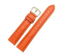Wdjadp Bracelet en cuir véritable gaufré façon alligator, motif écailles de poisson, disponible en 12/14/16/18/20/22 mm, convenant aux occasions formelles et décontractées.,Orange,19 mm