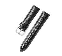 Wdjadp Bracelet en cuir verni orné de cristaux de 20/22 mm avec une finition brillante, convenant aux occasions formelles et décontractées.,Noir,22 mm