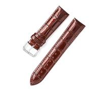 Wdjadp Bracelet en cuir verni orné de cristaux de 20/22 mm avec une finition brillante, convenant aux occasions formelles et décontractées.,Brun foncé,12 mm