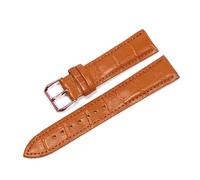 Wdjadp Bracelet en relief à motif crocodile 18/20/22 mm, motif classique, convenant aussi bien aux tenues professionnelles que décontractées.,Brun clair,18 mm