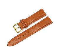 Wdjadp Bracelet en relief à motif crocodile 18/20/22 mm, motif classique, convenant aussi bien aux tenues professionnelles que décontractées.,Or brun clair,22 mm
