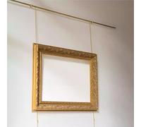 WDJBPSH Cimaise Tableau Kit Laiton Systèmes d'accrochage pour Tableaux Kit de Câbles，Photo Œuvre d'art Barre Suspension pour Galeries Béton(130cm/51in/4.3ft)