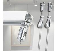 WDJBPSH Cimaise Tableau Kit Rail Réglable pour Accrocher des Tableaux, Piste Alu avec Câble Inox, Kit Mural pour Toile/Photos/Cadres/Déco Maison-Atelier(2m/6.6ft Cable,1.1m/3.61ft Rail)