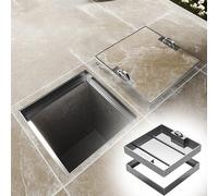 WDJBPSH Couvercle de Regard avec Cadre Couvercle D'inspection Intégré pour Allée, Couvercle de Bassin D'égout avec Poignée Cachée Réversible pour Une Variété de Surfaces Routières(85x30x5cm)
