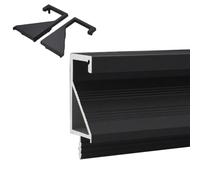 WDJBPSH Maniglie Nascoste per Mobili Poignée de Tiroir de Cuisine Noire Encastrée, Poignée à Lisière en Aluminium pour Panneaux de Porte de 18-19 mm d'Épaisseur(160cm/63in)