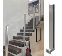 WDJBPSH Poteau Garde Corps Verre Pince Escalier Poteau de Garde-Corps avec Fixation Fixation Murale Latérale Connecteur de Clôture de Plateforme(Silver- Right End Post,H-102cm/40.2in)
