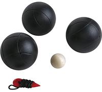 WDK PARTNER 3 Boules DE PÉTANQUE Noires Mat STRIEES 720G, Noir