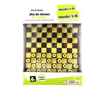 WDK Partner - A1300362 - Jeu de Société - Jeu Voyage Dame Plateau Plast, Brun, Crème