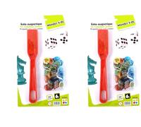 WDK Partner - A1300730 - Jeux de société - Bâton magnétique + 100 pions magnétiques | Couleur Aléatoire (Lot de 2)