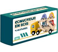 Wdk Partner - A2302383 - Convoyeur Bois avec 4 Voitures - Multicolore
