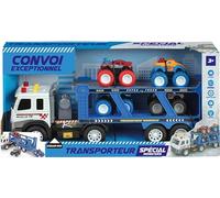 WDK PARTNER - A2502324 - Camion Transporteur avec 4 Véhicules Monster à Friction
