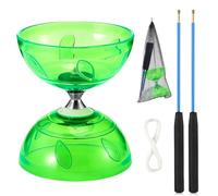 WDKXCN Diabolo avec Roulement à Billes, Kit de Jonglerie avec Lumière LED et Baguettes Manuelles, Kit de Jonglage en Caoutchouc Souple Transparent avec Cordon de Rechange et Sac