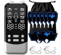WDKXCN Electrostimulateur Musculaire, 3 en 1 MSG TENS EMS Appareil Electrostimulation Musculaire avec 8 Modes de Massage, 8 Électrodes, Electrostimulateur Tens pour le Soulagement de la Douleur