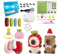 WDKXCN Kit Crochet Debutant Complet Capybara, Crochet Kit,Kit Crochet DéButant Capybara,Kit Tricot Debutant avec Instructions en Anglais, Vidéo D'lnstructions étape Par étape, pour Adultes Enfants
