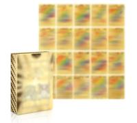 WDKXCN Lot de 55 cartes de bande dessinée dorées, avec boîte de deck box, cartes à collectionner, y compris différentes cartes rares en aluminium pour enfants, fans, adolescents et adultes