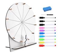 WDKXCN Roue de la Fortune, 30cm Roue de la Chance, Faire Tourner la Roue avec Gomme et Marqueur, Roue de Prix en Bois et Marqueur, pour Mariage, Jeux de loterie, Jeux de Mots, Carnaval, fête