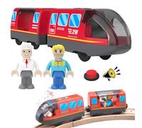 WDKXCN Train de Locomotives À Piles, Train Electrique Enfant, Circuit Train Electrique, Locomotive Electrique Train en Bois, Train Jouet Enfant 3 Ans Compatible avec Thomas, Brio, Chuggington