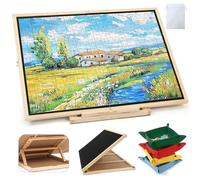 Wdmiya 1500 Pièces Planche Puzzle Pivotant Pliable avec 4 Cases de Tri | 91x66 cm Table de Puzzle en Bois Inclinable pour Adultes et Enfants, Puzzles Board Portable avec Réglages d'angle