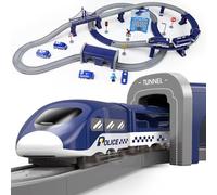Wdmiya Train Électrique pour Enfants de 3 4 5 6 7 8 Ans (Police 92 pièces)