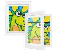WDMJxar 2Pcs Cadre pour dessins d'enfants | Muraux Enfant Cadre Photo Extensible Enfant Cadres Photo d'art, Rangement Cadre d'art Dessin Enfant(2 pièce blanc)