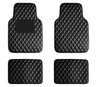 WDMNAO 4 Pièces Tapis de Sol de Voiture en Cuir pour VW Atlas Bulli ID.3 Pure ID.4 Pure ID.6, Antidérapant Imperméable Toutes Saisons Protéger Voiture Tapis Accessoires,A Black