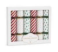 WDMT Lot de 6 crackers de Noël de luxe - Crackers de Noël festifs - Décoration de table de Noël - Accessoires pour le dîner de Noël - Fête de Noël - Décoration de Noël élégante (rouge/blanc/vert)