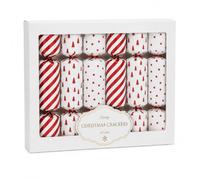 WDMT Lot de 6 crackers de Noël de luxe - Crackers de Noël festifs - Décoration de table de Noël - Accessoires pour le dîner de Noël - Fête de Noël - Décoration de Noël élégante (rouge/blanc)