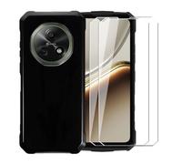 WDMYLFTW Coque pour Doogee Fire 7 Cover + 2 Pièces Verre trempé écran Film Protecteur - Silicone Bumper Transparent TPU Souple Housse Étui Protection Case (Black)